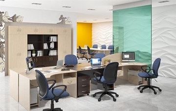 Офисный комплект мебели SIMPLE с эргономичными столами и шкафом в Йошкар-Оле - предосмотр 5